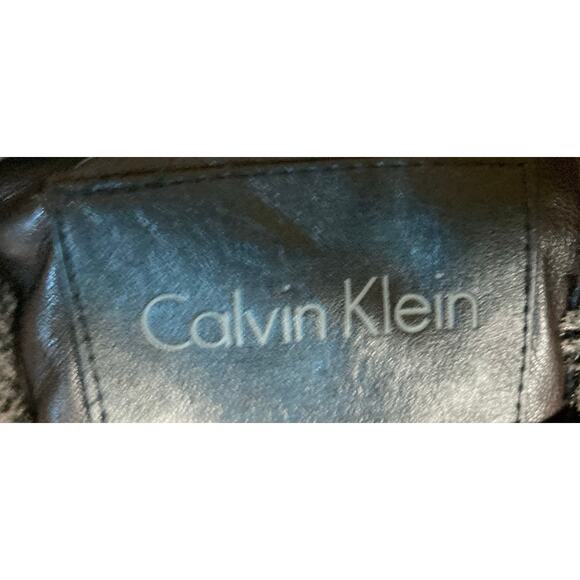 Calvin Klein Brown Leather Like Outer Jacket Coat Mens Large Polyester Filling - Picture 8 of 16